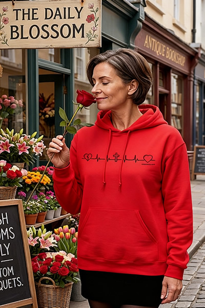 HEARTBEAT-HOODIE-RED